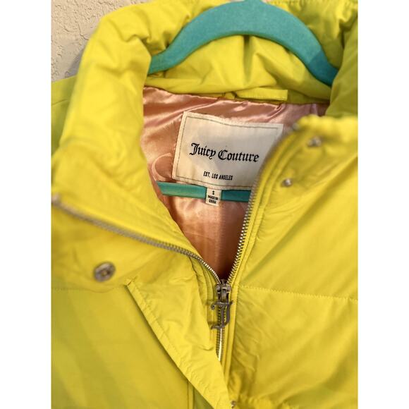 New Juicy Couture Yellow Puffer Jacket NWT Size Small – “J’Amore Juicy” Y2K - Picture 3 of 3